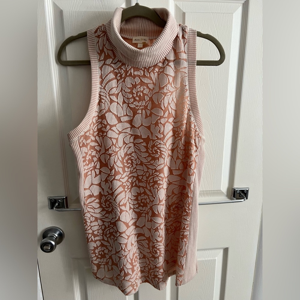 Anthropologie Meadow Rue floral turtleneck tank